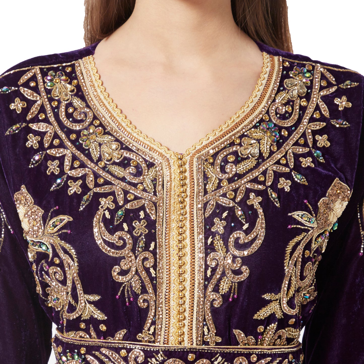 Designer Kaftan Hand Embroidered Takchita Gown - Maxim Creation