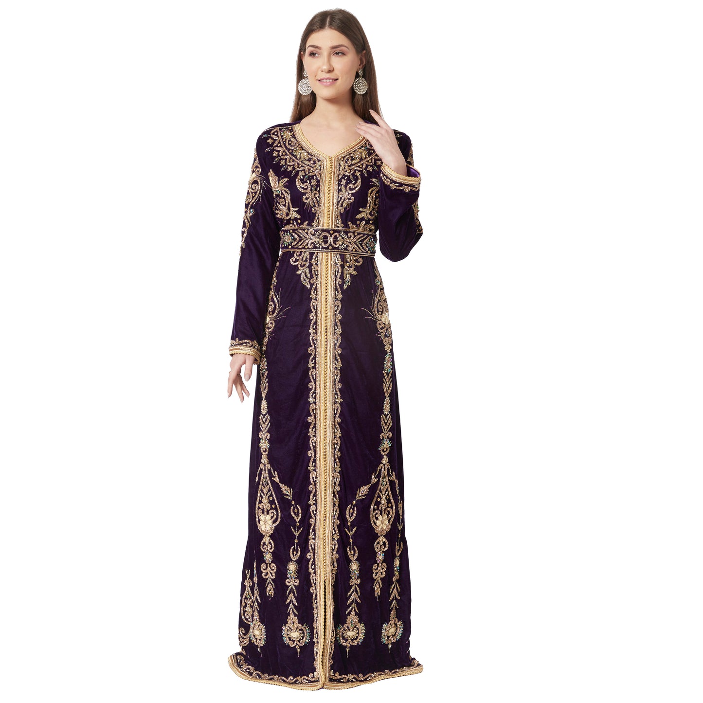 Designer Kaftan Hand Embroidered Takchita Gown - Maxim Creation