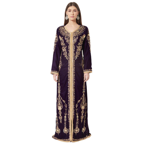 Designer Kaftan Hand Embroidered Takchita Gown - Maxim Creation