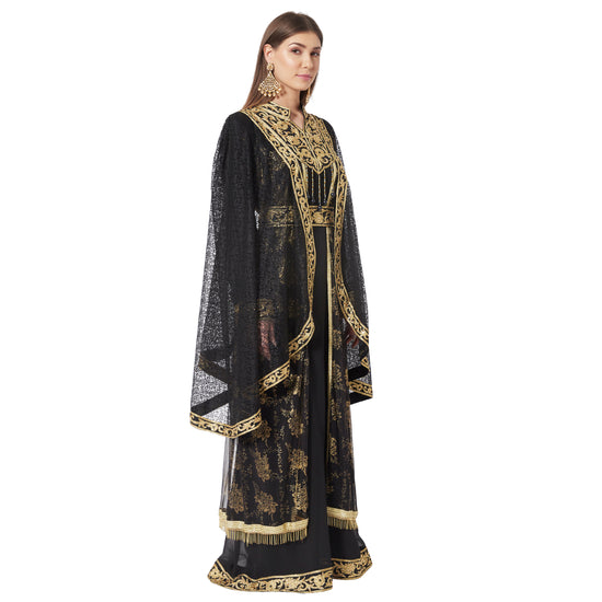 Designer Kaftan Black Wedding Dress - Maxim Creation