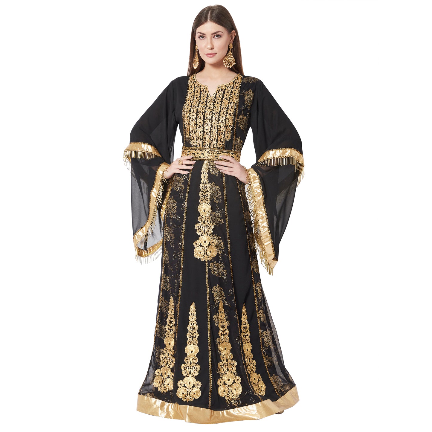 Designer Kaftan Black Wedding Gown - Maxim Creation