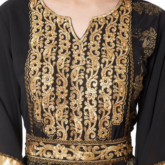 Designer Kaftan Black Wedding Gown - Maxim Creation