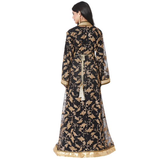 Arabian Thobe Partywear Kaftan Gown Mother + Daughter Combo Set - Maxim Creation