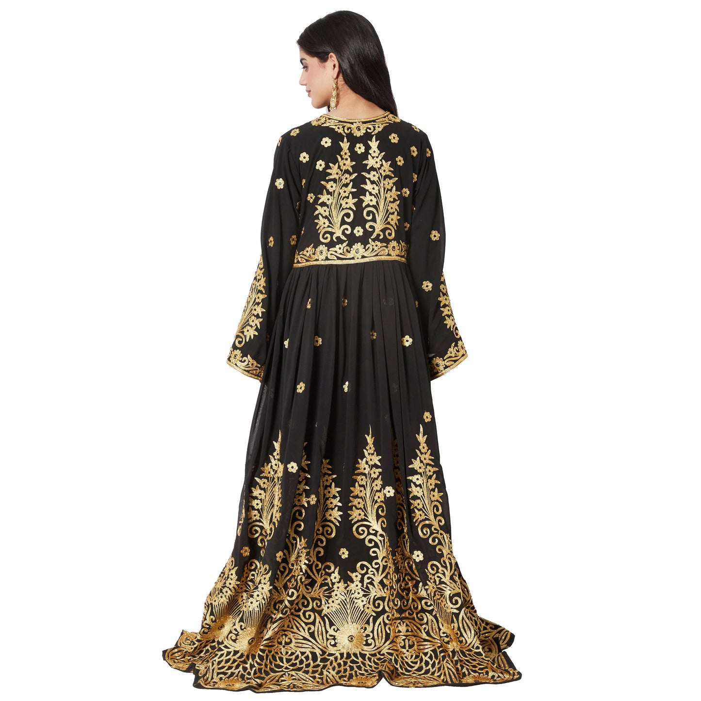 Dubai Kaftan Abaya Black Gown Bridesmaid Dress - Maxim Creation