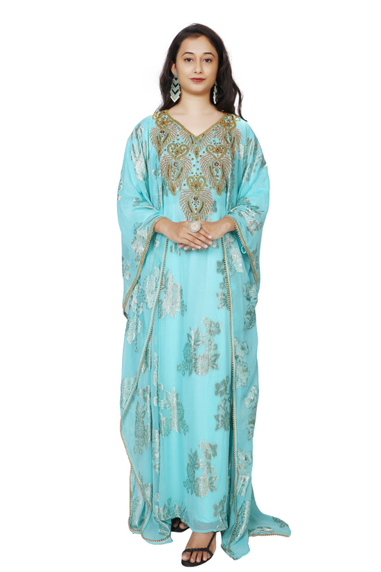 Traditional Wedding Caftan Dress with Crystal Hand Embroidery - Maxim Creation