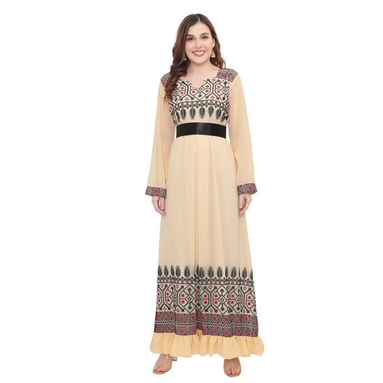 Designer Farasha Evening Henna Tea Party Gown - Maxim Creation