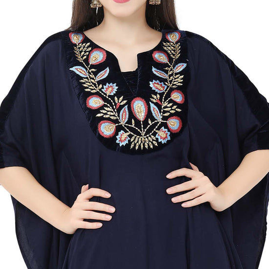 Arabian Maxi Long Kaftan Dress with Embroidery - Maxim Creation