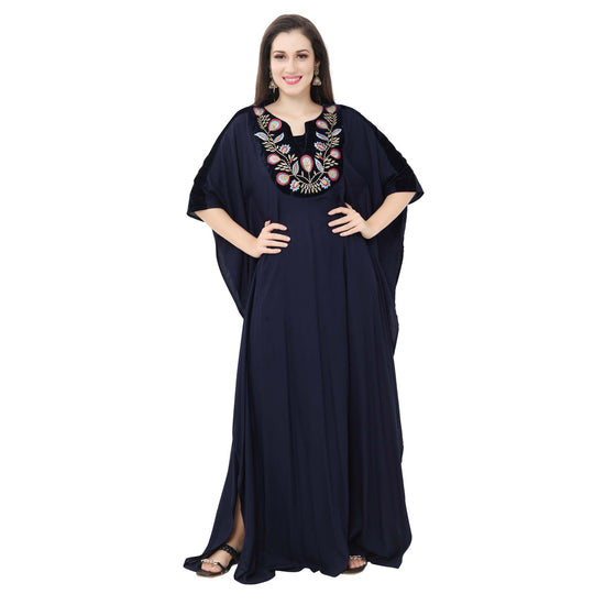 Arabian Maxi Long Kaftan Dress with Embroidery - Maxim Creation