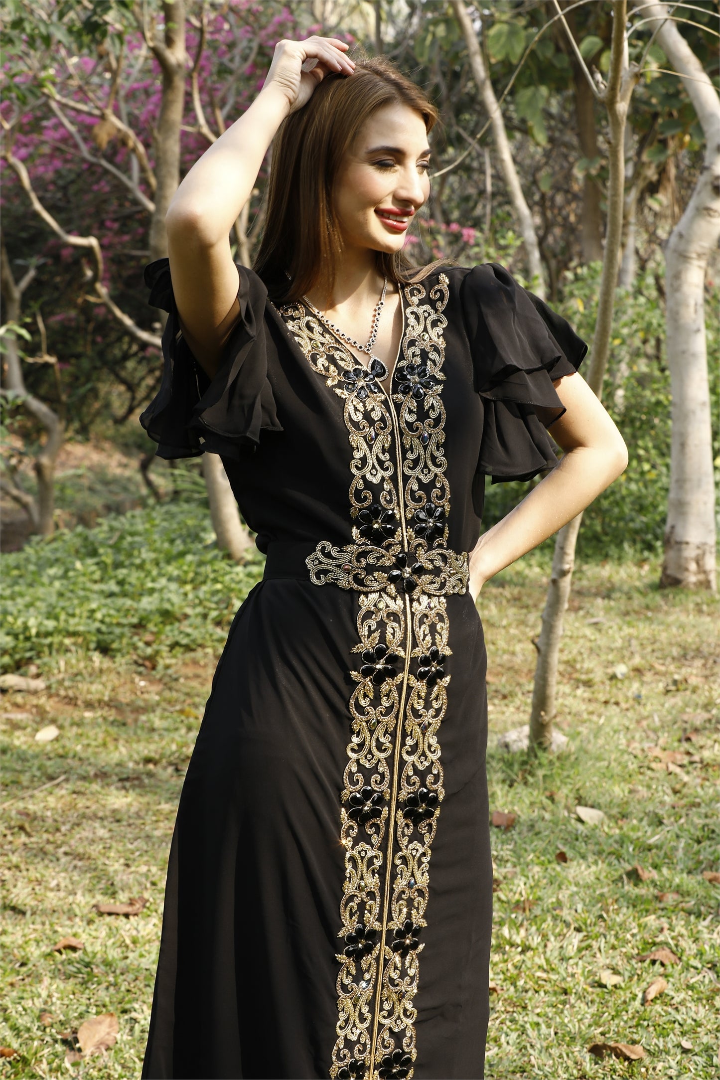 Traditional Arabian Kaftan Handmade Maxi Gown