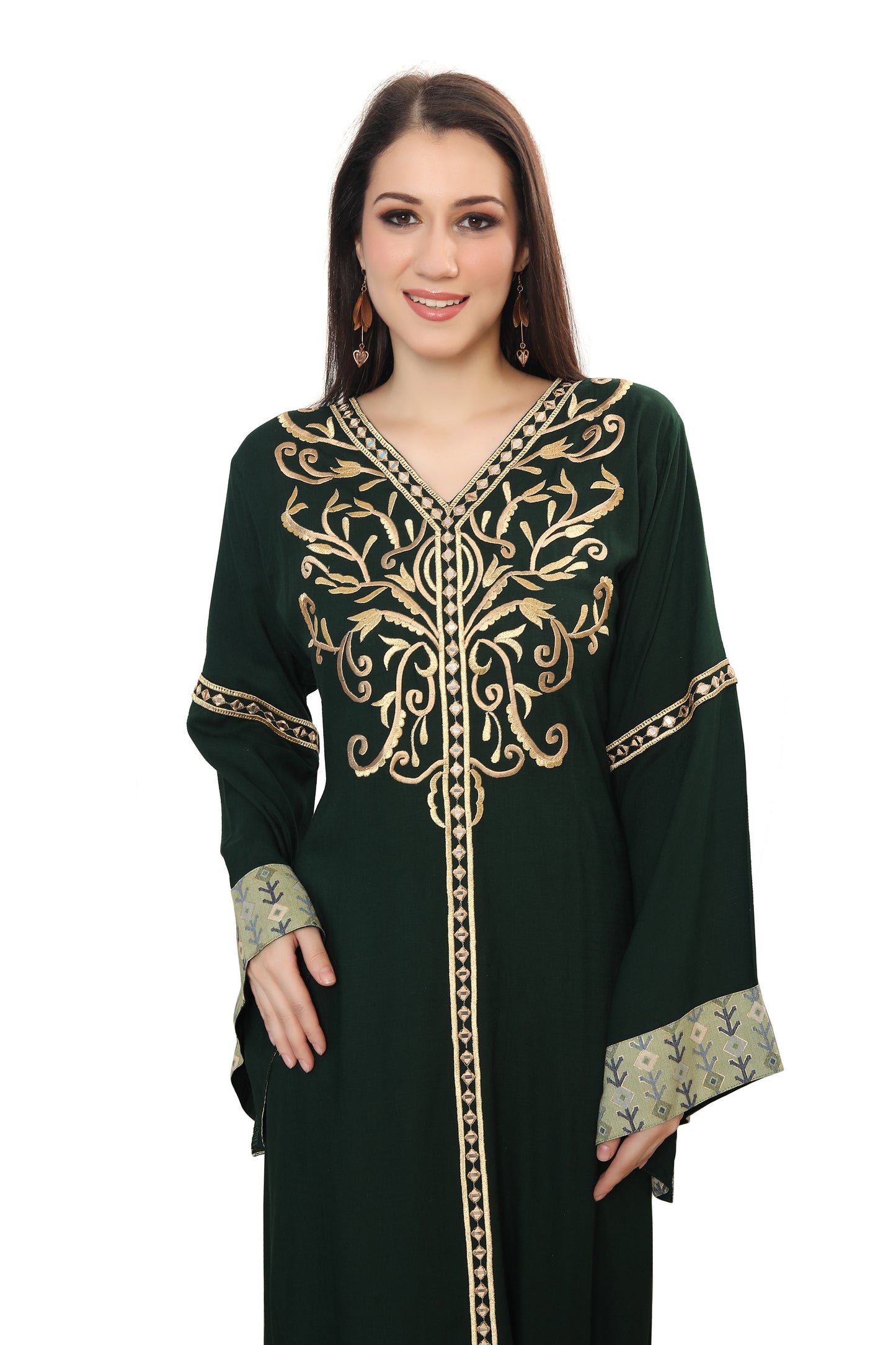 Modest Karakou Caftan Dress Embroidery Gown - Maxim Creation