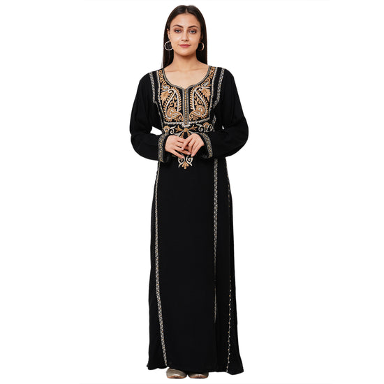 Embroidered Rayon Maxi Dress - Maxim Creation