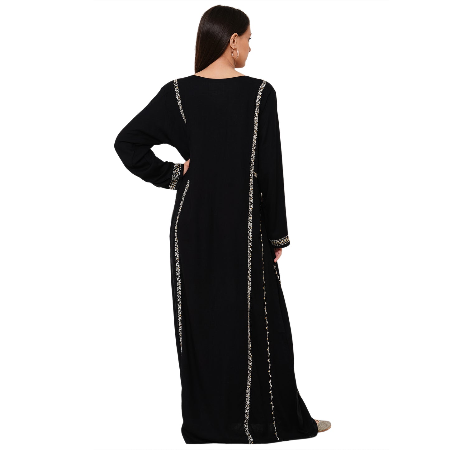 Embroidered Rayon Maxi Dress - Maxim Creation