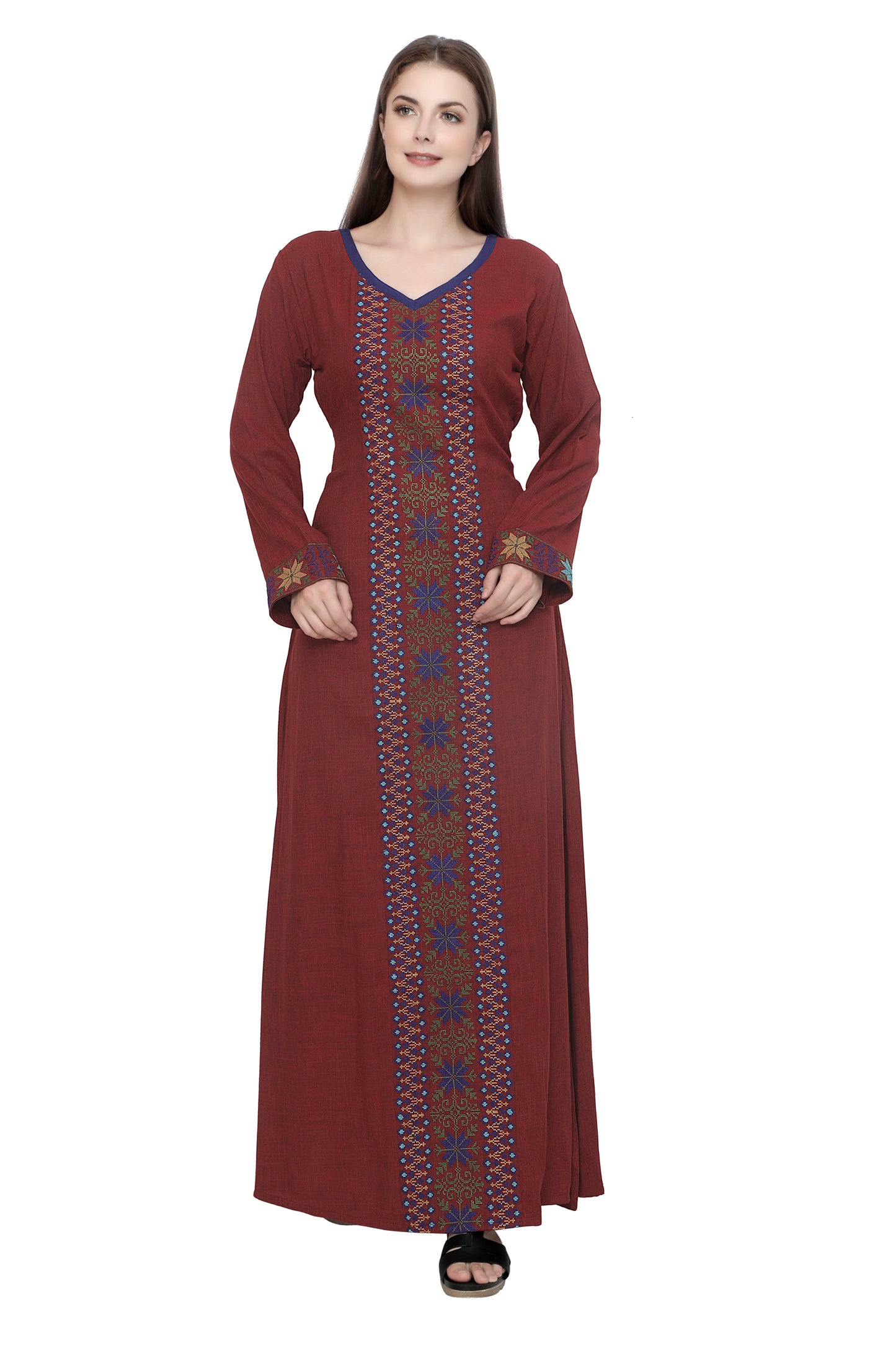 Cross Stitch Embroidered Kaftan - Maxim Creation