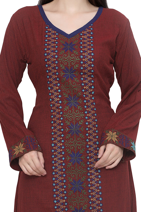 Cross Stitch Embroidered Kaftan - Maxim Creation