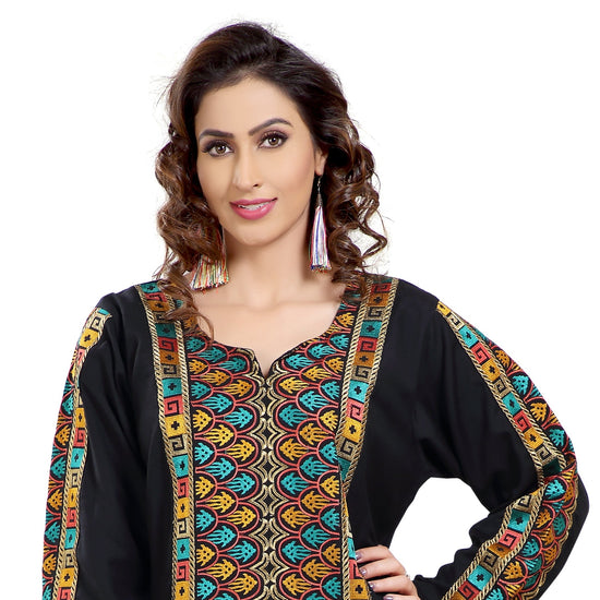 Multicolored Embroidered Farasha Luxe Gown - Maxim Creation