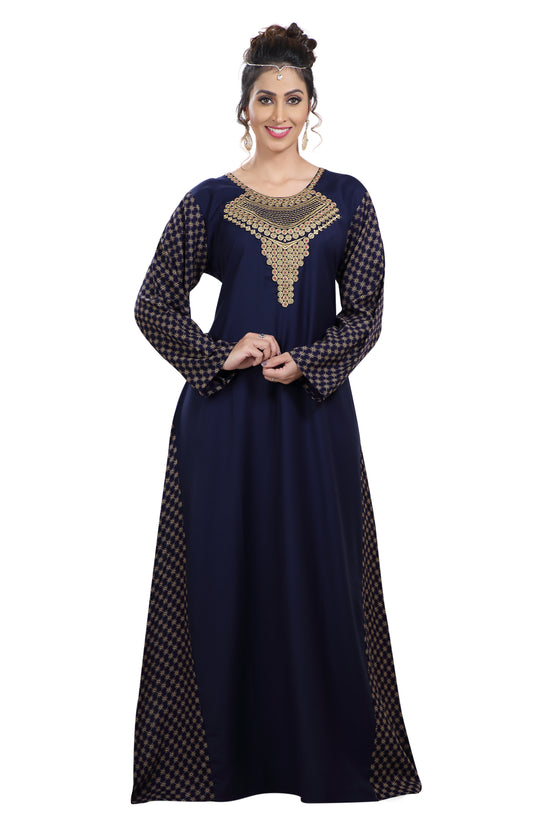 Golden Threadwork Embroidery Farasha - Maxim Creation