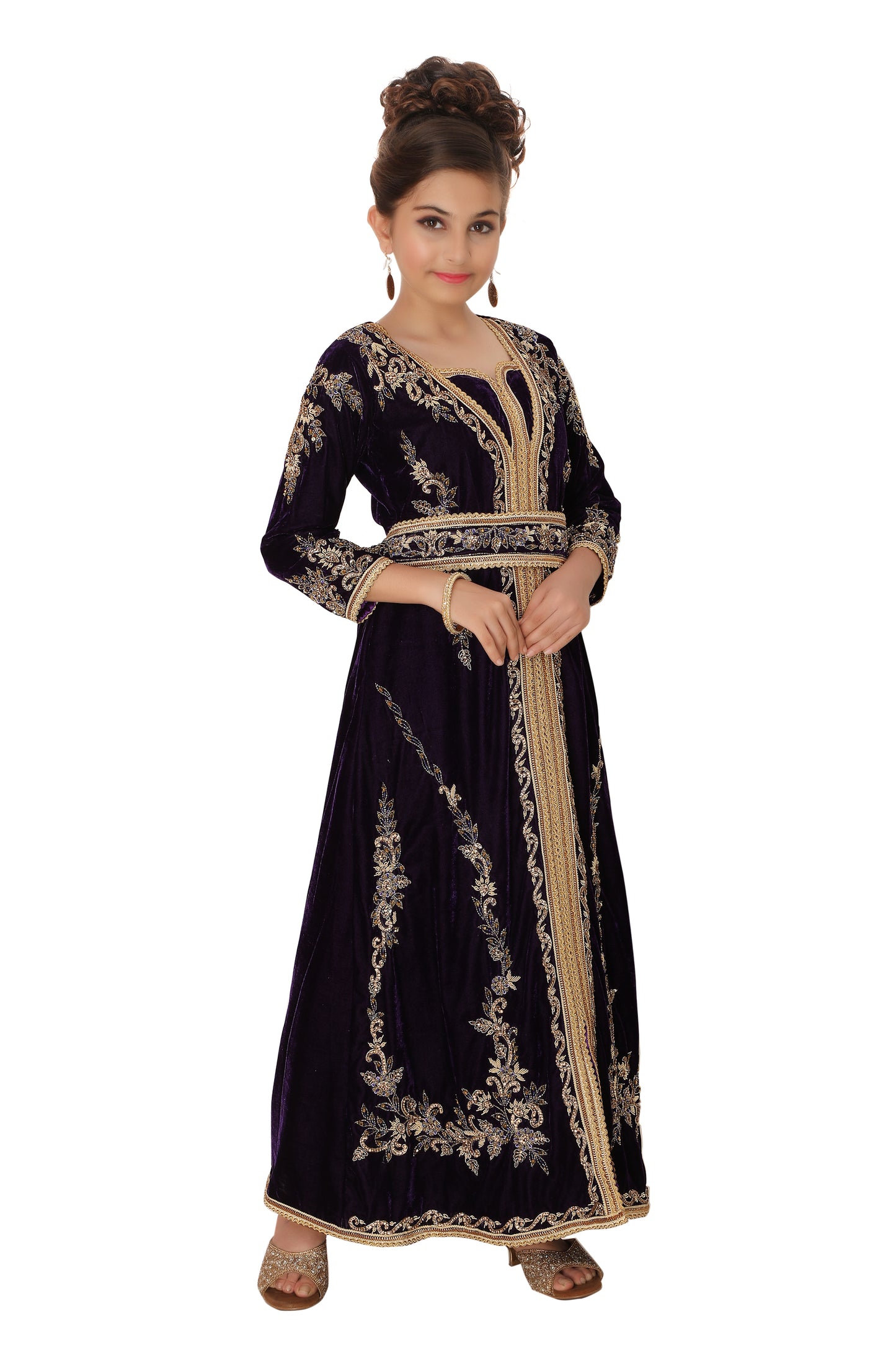 Arabian Djellaba Maxi Embroidered Party Gown for Mother and Child - Maxim Creation