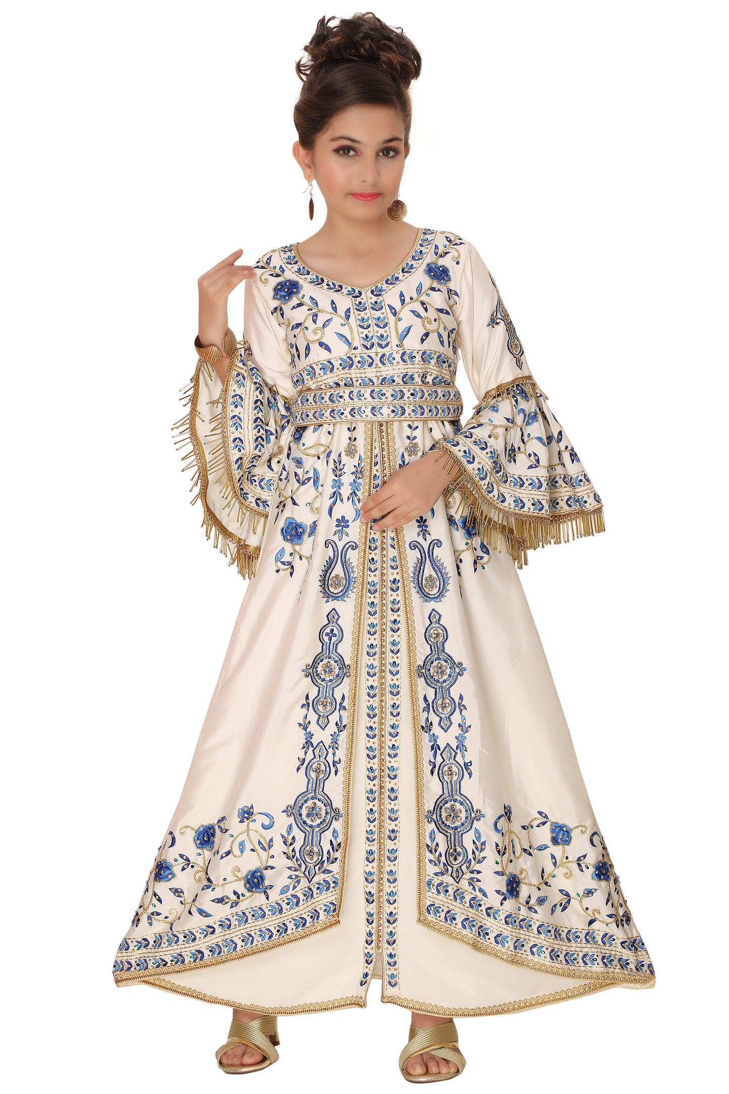 Algerian Kids Caftan Fancy Kidswear For Little Princess Dress - Maxim CreationAlgerian Kids Caftan Fancy Kidswear For Little Princess Dress