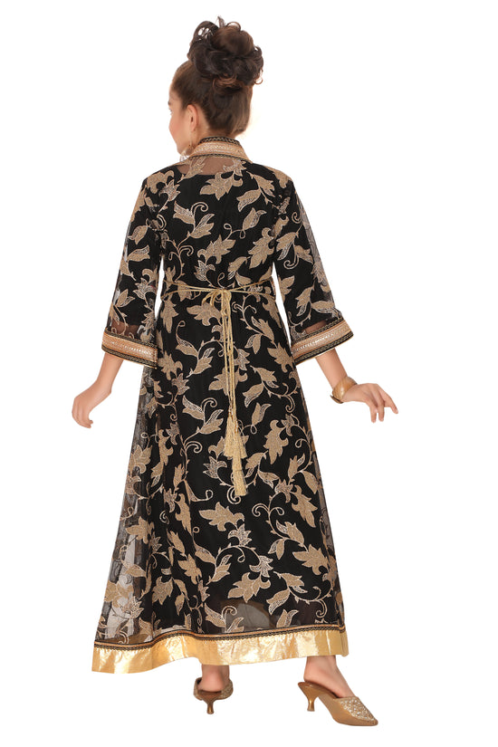 Arabian Thobe Partywear Kaftan Gown Mother + Daughter Combo Set - Maxim Creation