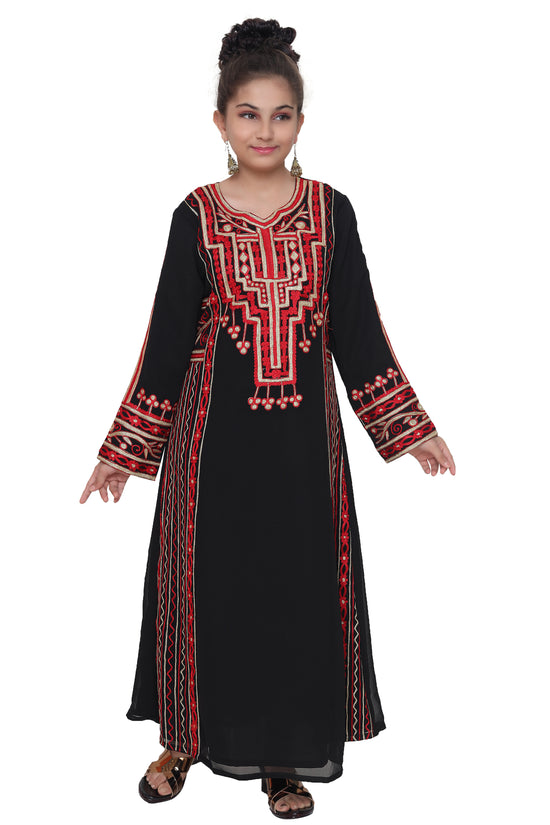 Aari Machine Embroidered Maxi For Kids - Maxim Creation