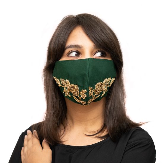 Petal Textured Embroidered Cotton Face Mask (1 Style X 6 colours) - Maxim Creation