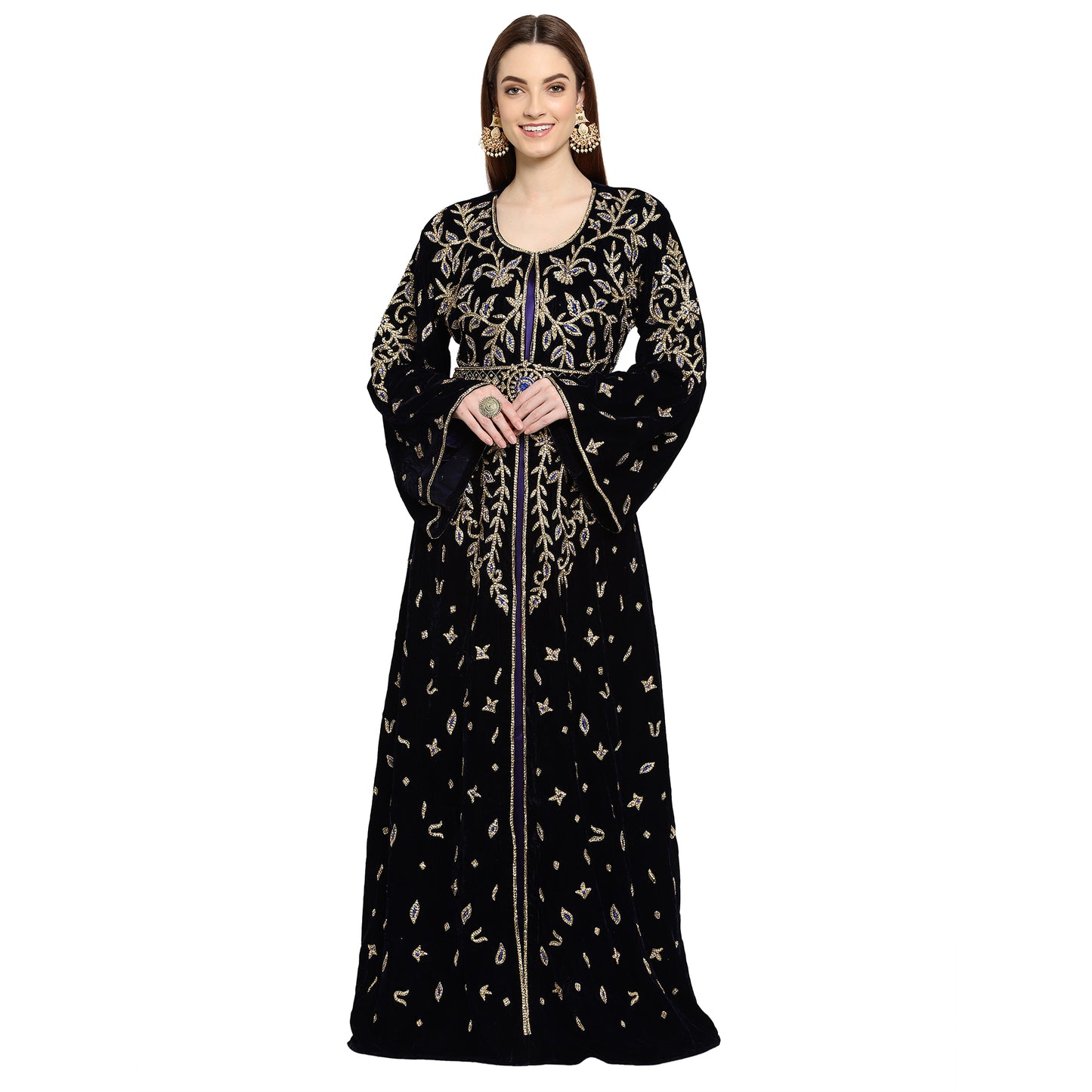 Designer Velvet Kaftan Wedding Dress - Maxim Creation