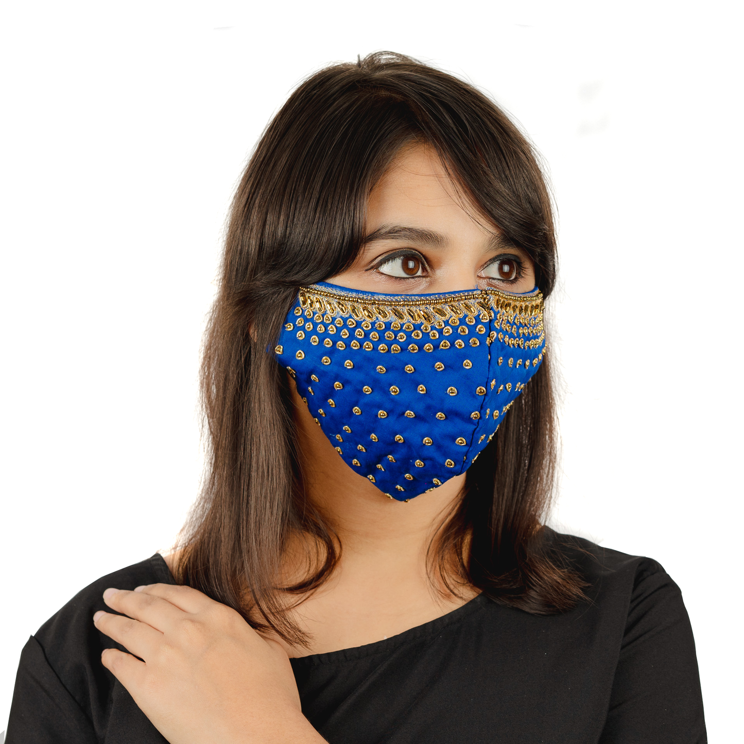 POLKA DOT Embroidered Face Mask (Pack of 1 set in 6 colours) - Maxim Creation