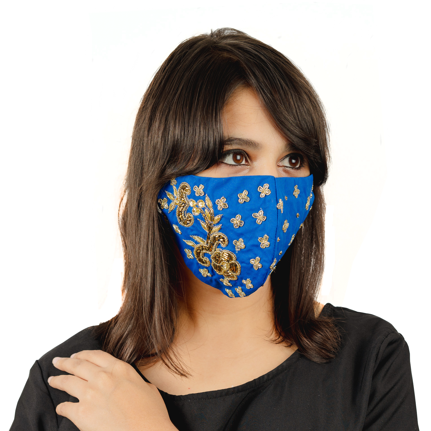 Floral Embroidery Cotton Face Mask (1 Style X 6 colours) - Maxim Creation