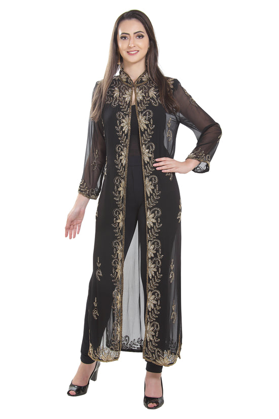 Arabian Dress Long Overcoat Jacket HandMade Cardigan - Maxim Creation