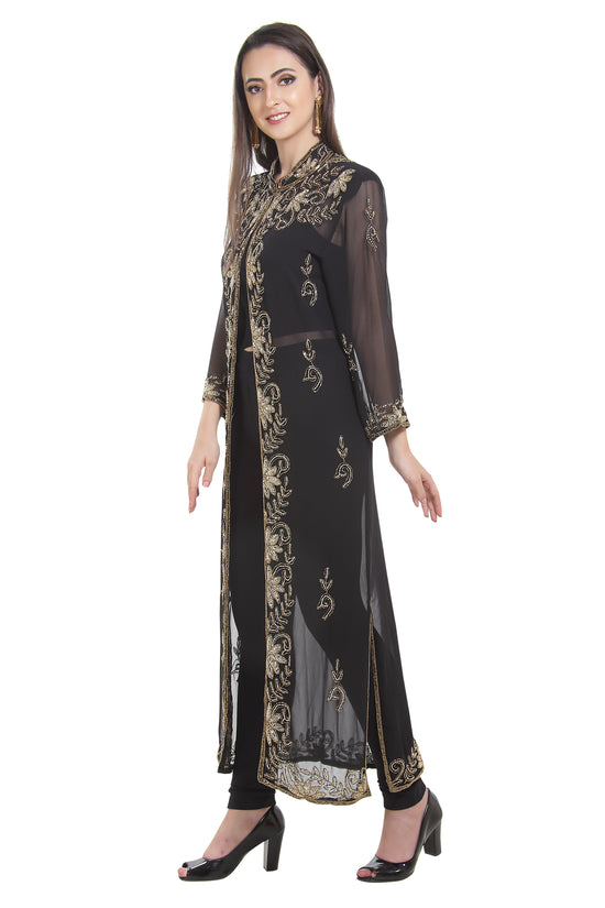 Arabian Dress Long Overcoat Jacket HandMade Cardigan - Maxim Creation