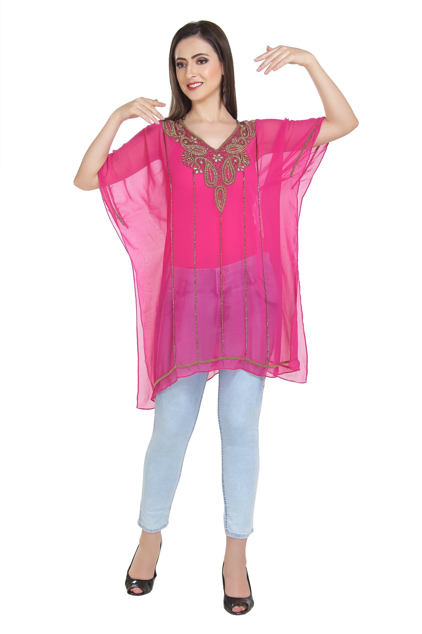 Beach Tunic Pink Indian Kurti - Maxim Creation