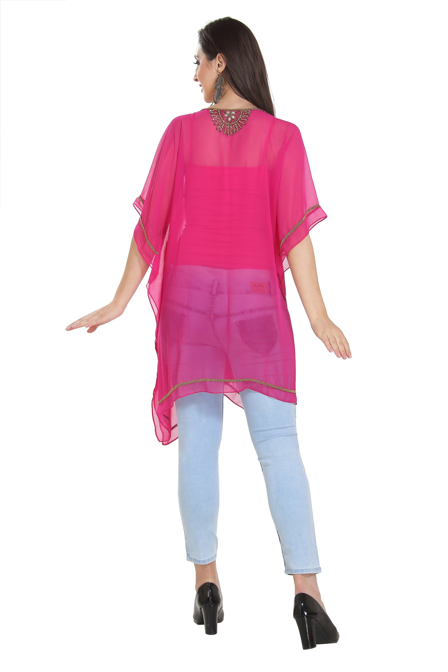 Beach Tunic Pink Indian Kurti - Maxim Creation