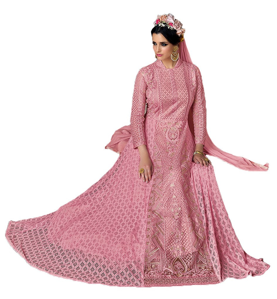 Pink Indian Wedding Gown Traditional Sharara 105 - Maxim Creation