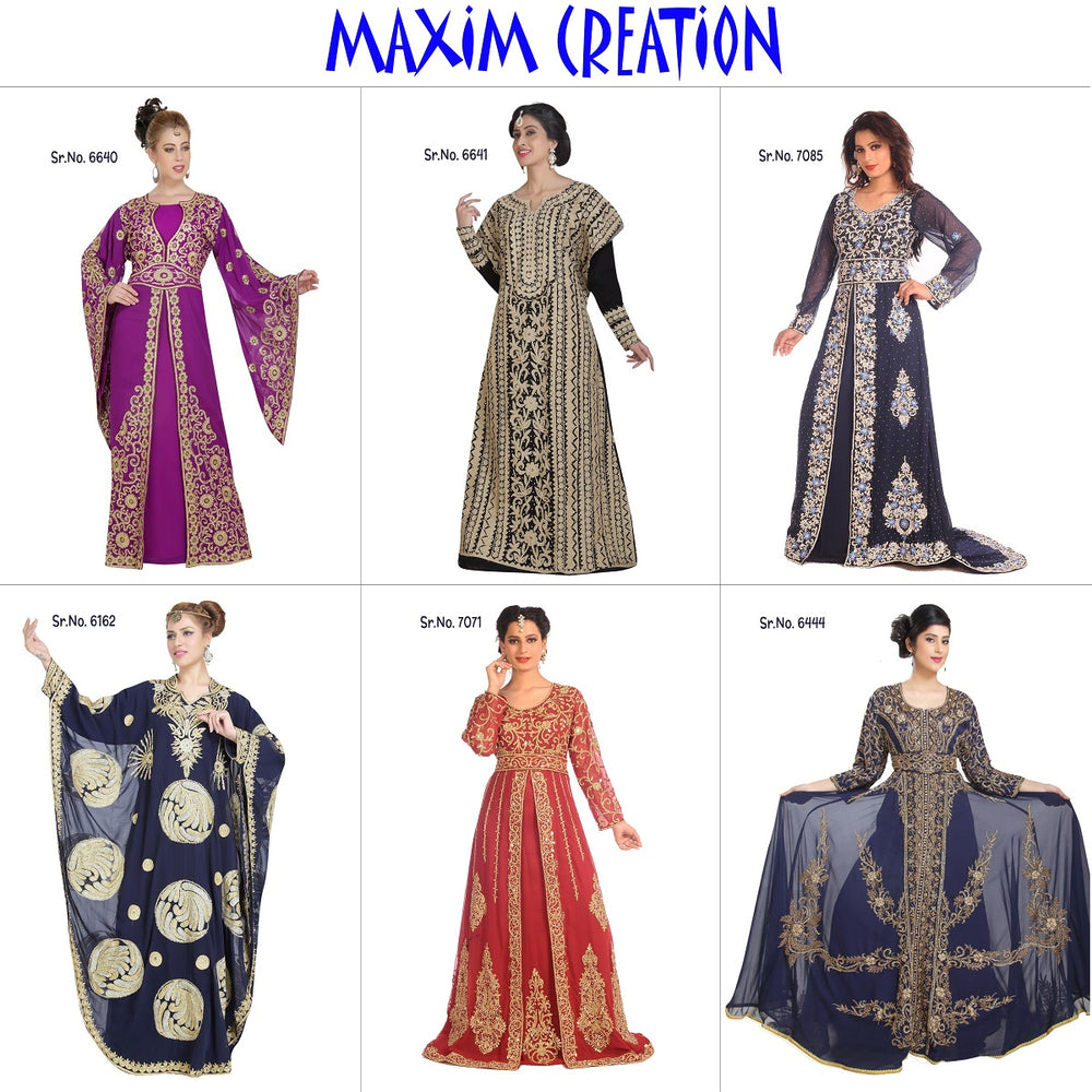 
                  
                    Embroidered Caftan Cocktail Party Gown - Maxim Creation
                  
                